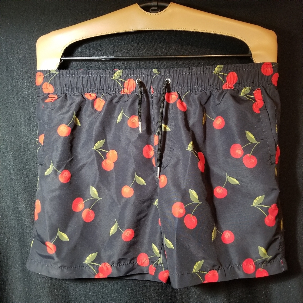 Forever 21 Cherry Blossom Swim Trunks w/ Liner m